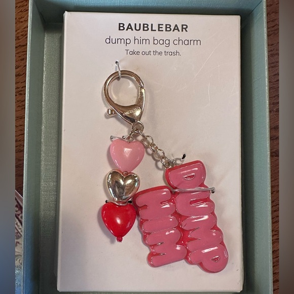 BaubleBar Pink and Red Heart Bag Charm - Picture 1 of 3